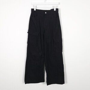 H&M Black Wide Leg Cargo Pants